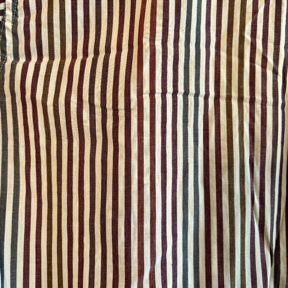 Muted Dark Jewel Tone Vertical Striped 90s Long Sleeve Button Down Shirt 2XLT - Picture 10 of 11